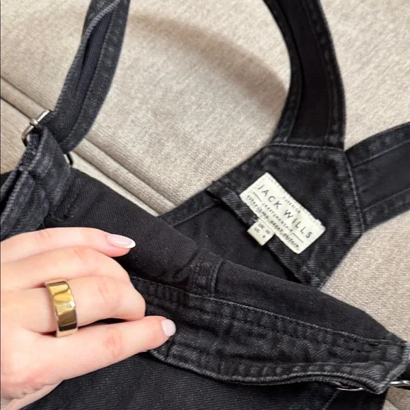 Jack Wills Black Denim Overall Dress - Picture 2 of 2